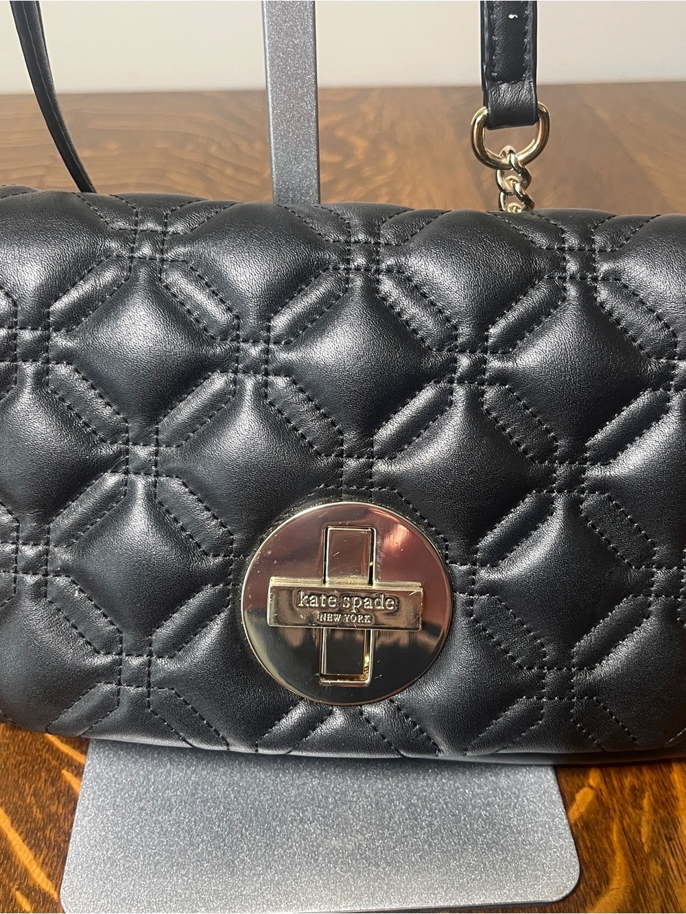 kate spade New York Astor Court Naomi Black Quilted Crossbody Shoulder Bag. - Picture 2 of 10